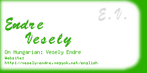 endre vesely business card
